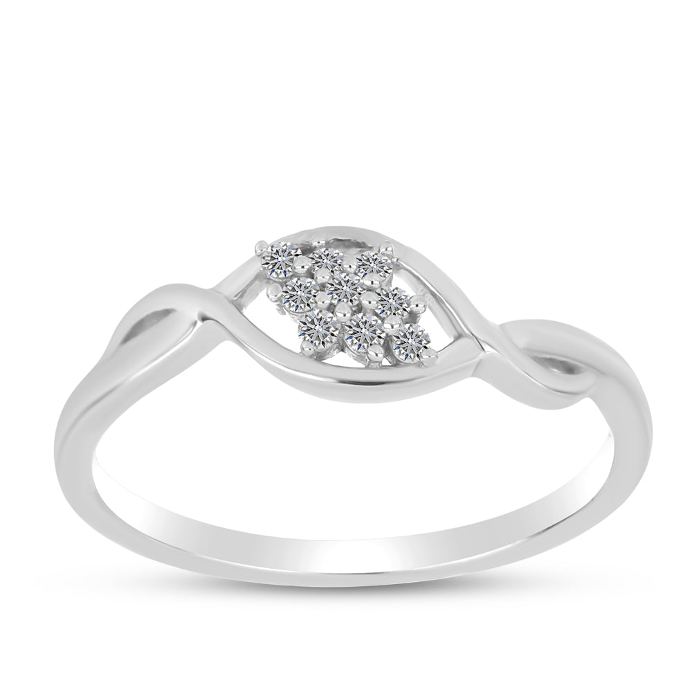 Inel din Argint 925 ( 1.8 grame ) cu Diamant Alb 0.12 Carate