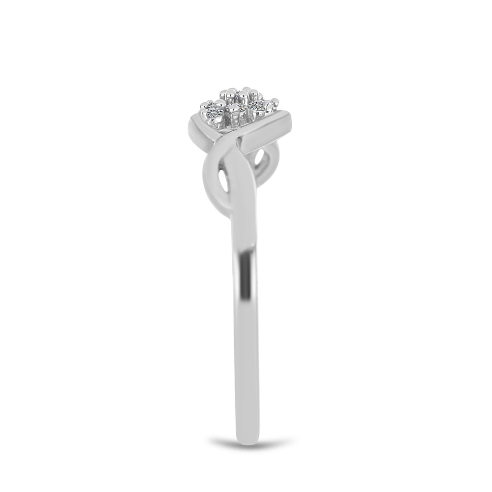 Inel din Argint 925 ( 1.8 grame ) cu Diamant Alb 0.12 Carate