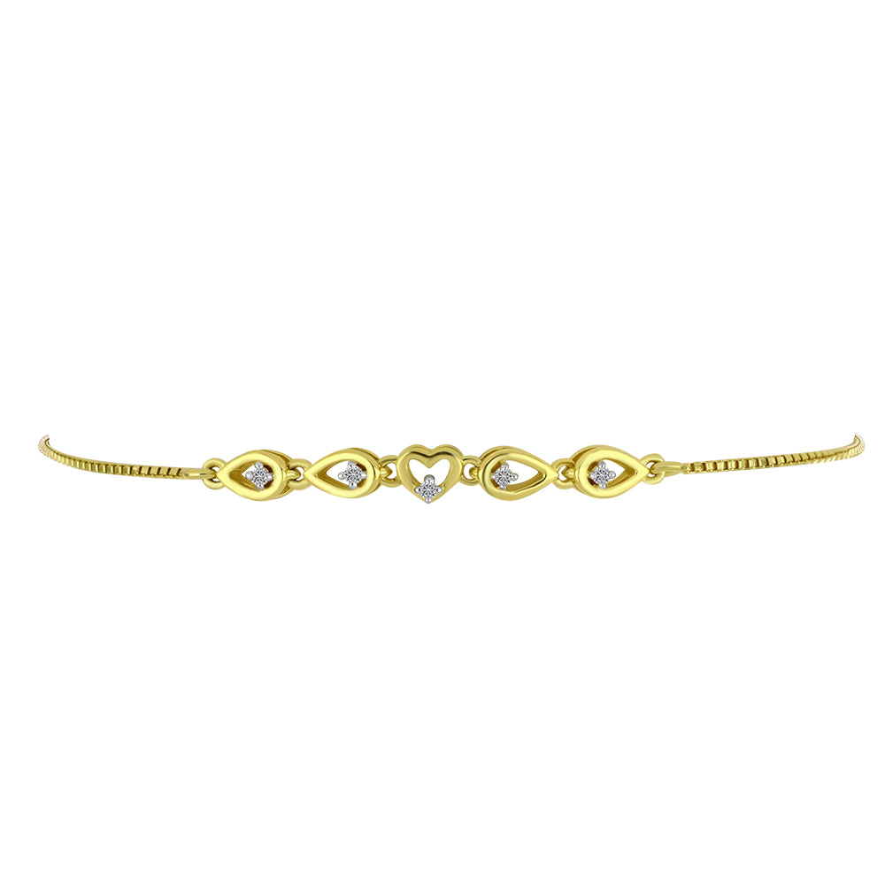 Brățară din Argint 925 Placat cu Aur ( 3.38 grame ) cu Diamant Alb 0.06 Carate 1 