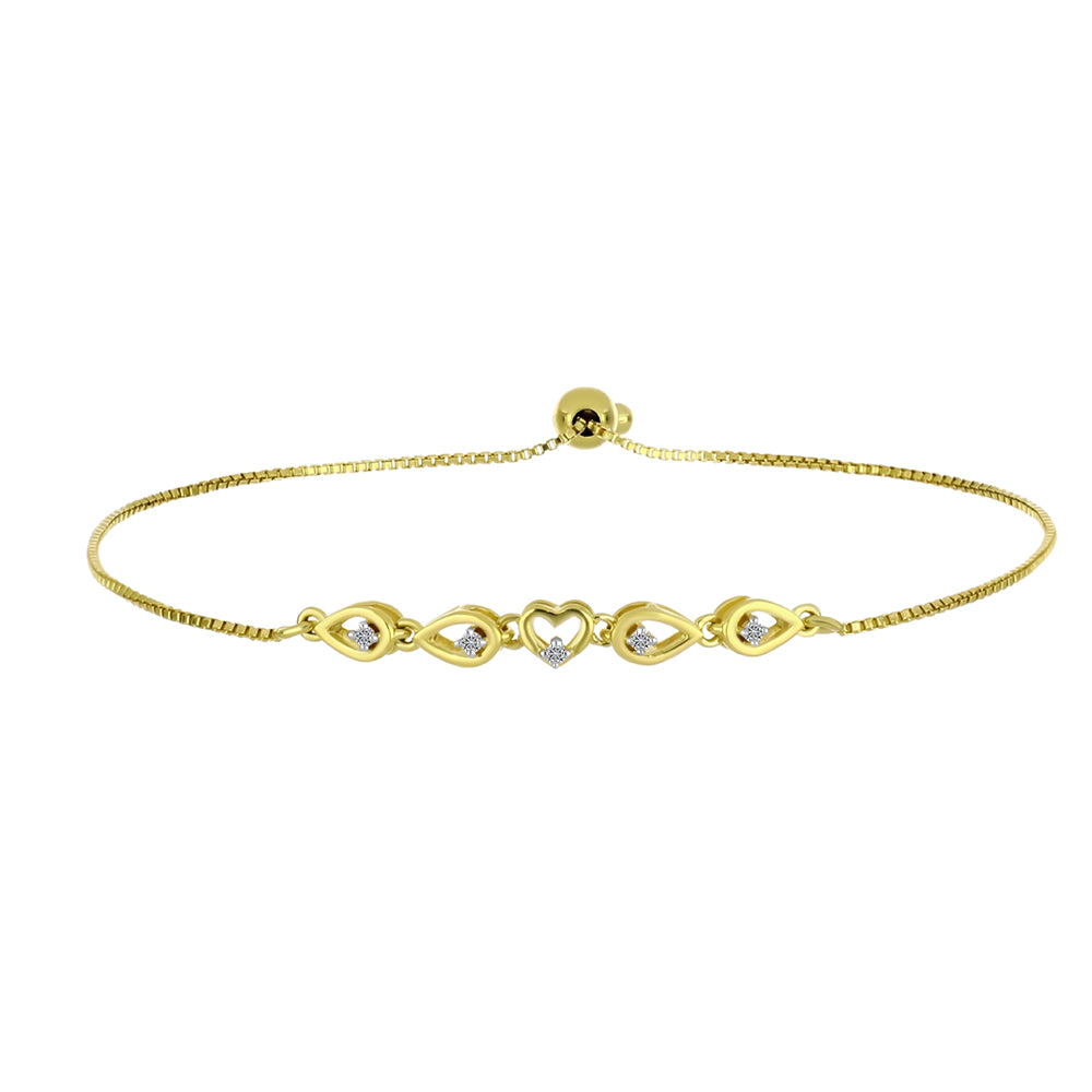 Brățară din Argint 925 Placat cu Aur ( 3.38 grame ) cu Diamant Alb 0.06 Carate