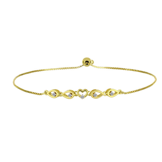Brățară din Argint 925 Placat cu Aur ( 3.38 grame ) cu Diamant Alb 0.06 Carate
