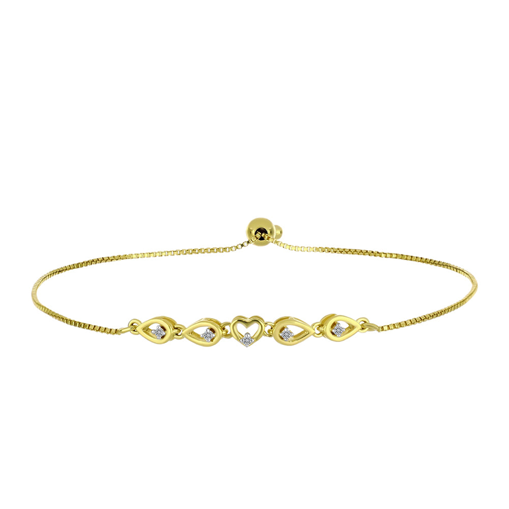 Brățară din Argint 925 Placat cu Aur ( 3.38 grame ) cu Diamant Alb 0.06 Carate