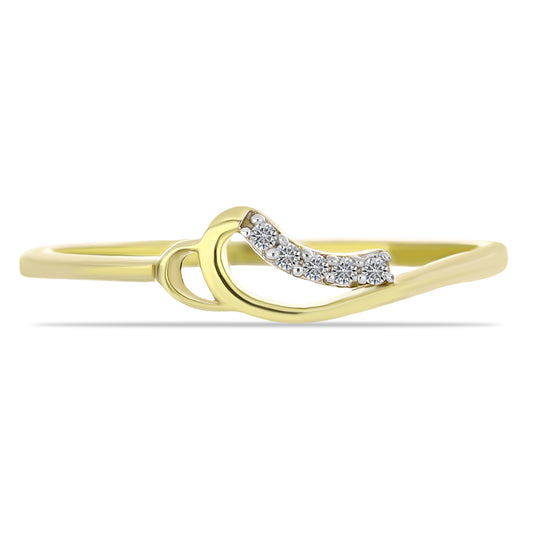 Inel din Argint 925 Placat cu Aur ( 1.33 grame ) cu Diamant Alb 0.04 Carate
