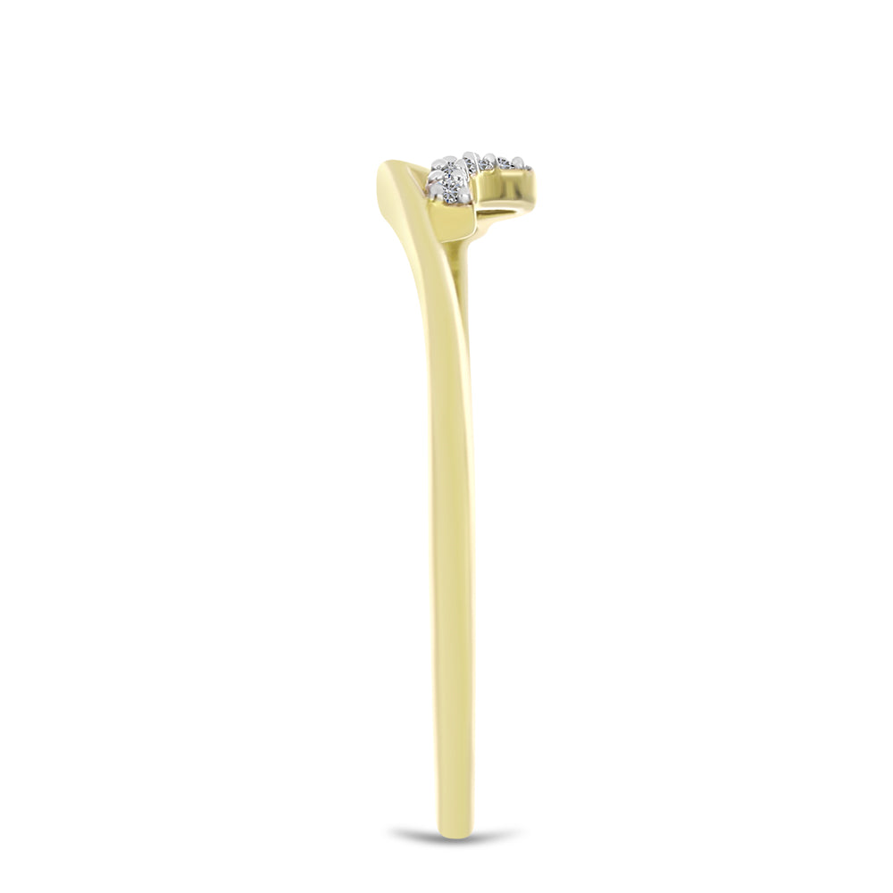 Inel din Argint 925 Placat cu Aur ( 1.33 grame ) cu Diamant Alb 0.04 Carate 4 