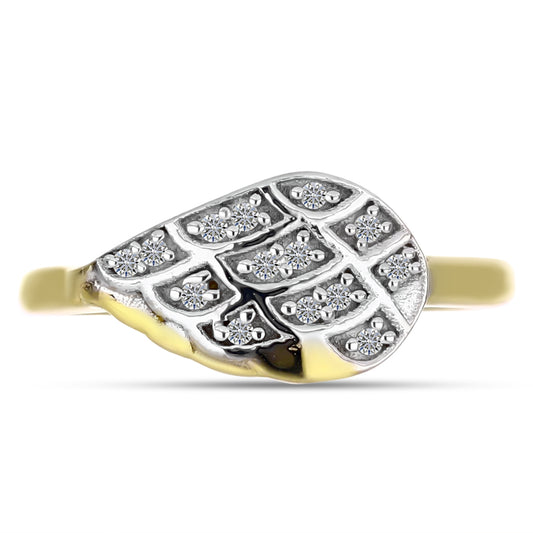 Inel din Argint 925 Placat cu Aur ( 2.39 grame ) cu Diamant Alb 0.1 Carate