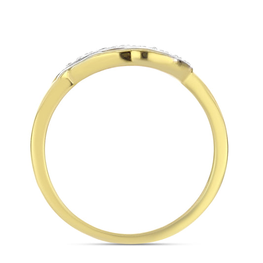Inel din Argint 925 Placat cu Aur ( 2.39 grame ) cu Diamant Alb 0.1 Carate
