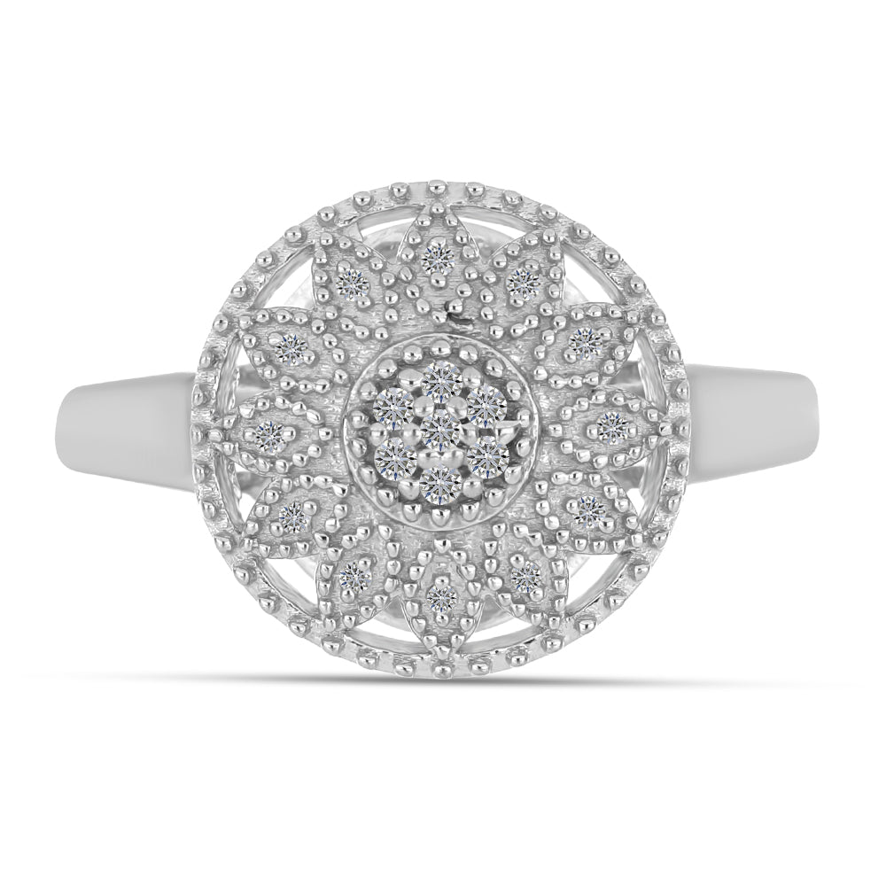 Inel din Argint 925 ( 3.67 grame ) cu Diamant Alb 0.13 Carate