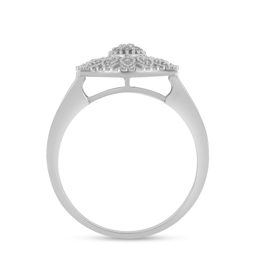 Inel din Argint 925 ( 3.67 grame ) cu Diamant Alb 0.13 Carate 2 