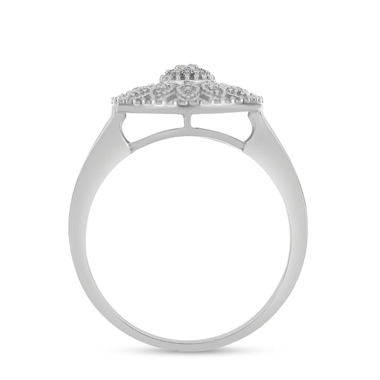 Inel din Argint 925 ( 3.67 grame ) cu Diamant Alb 0.13 Carate