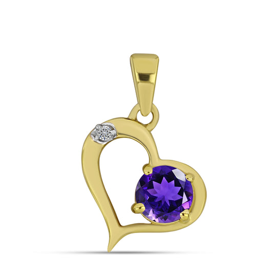 Pandantiv din Argint 925 Placat cu Aur ( 1.07 grame ) cu Diamant Alb 0.45 Carate