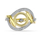 Inel din Argint 925 Placat cu Aur ( 5.52 grame ) cu Diamant Alb și Zircon Alb 0.51 Carate
