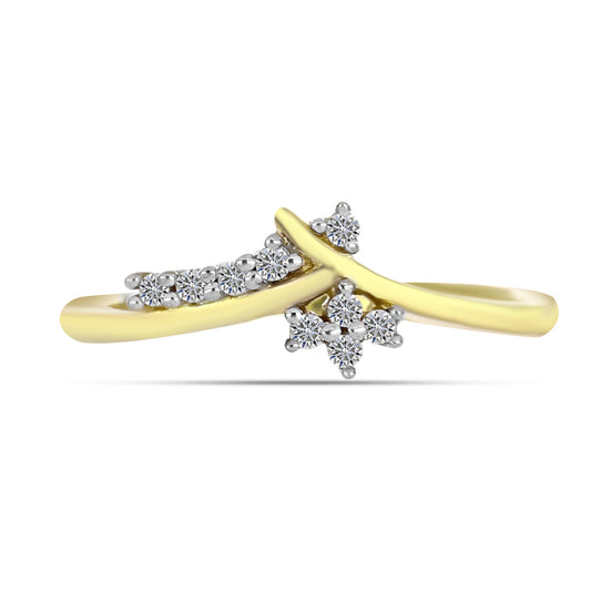 Inel din Argint 925 Placat cu Aur ( 1.85 grame ) cu Diamant Alb 0.07 Carate