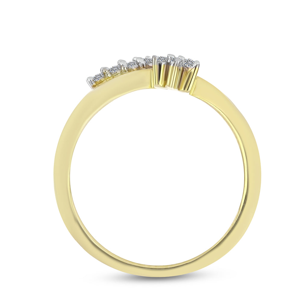 Inel din Argint 925 Placat cu Aur ( 1.85 grame ) cu Diamant Alb 0.07 Carate