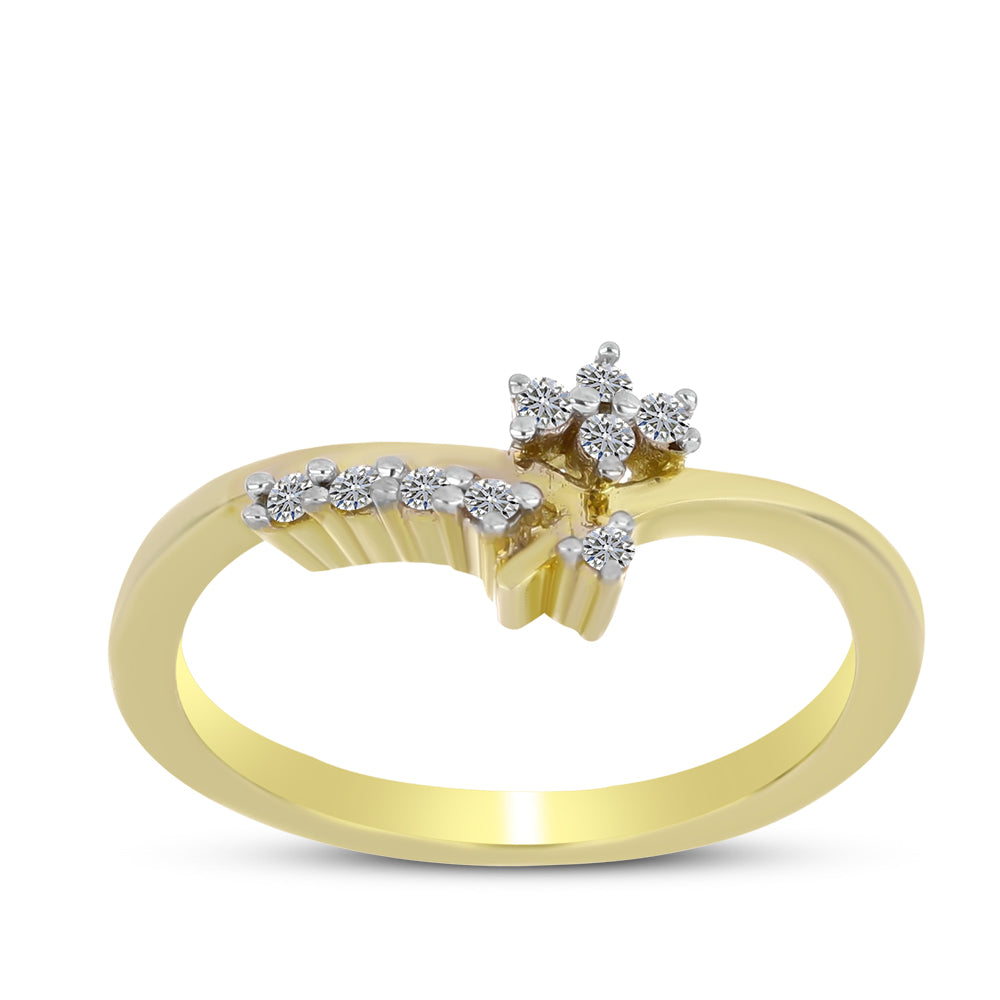 Inel din Argint 925 Placat cu Aur ( 1.85 grame ) cu Diamant Alb 0.07 Carate