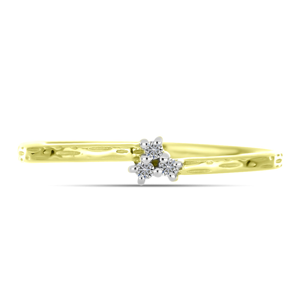 Inel din Argint 925 Placat cu Aur ( 1.51 grame ) cu Diamant Alb 0.05 Carate 1 