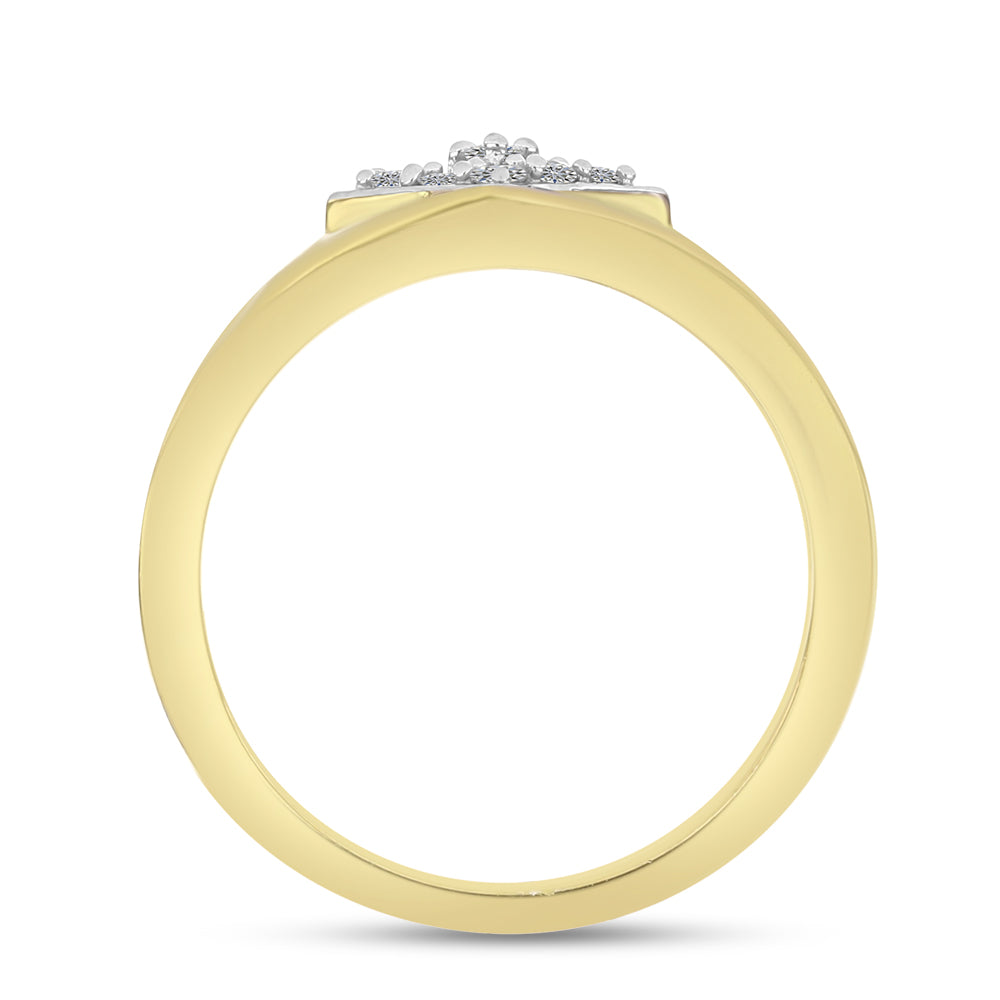 Inel din Argint 925 Placat cu Aur ( 2.04 grame ) cu Diamant Alb 0.07 Carate