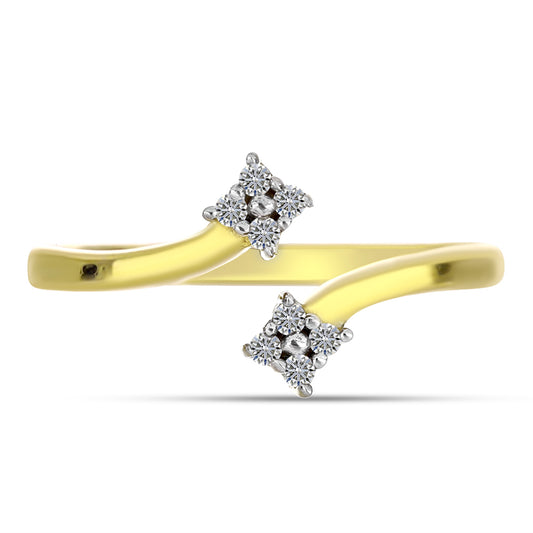Inel din Argint 925 Placat cu Aur ( 2.42 grame ) cu Diamant Alb 0.11 Carate