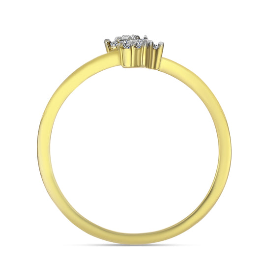 Inel din Argint 925 Placat cu Aur ( 2.42 grame ) cu Diamant Alb 0.11 Carate