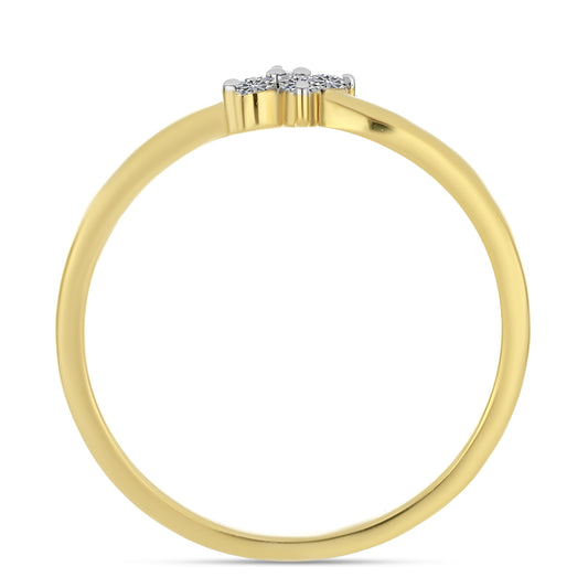 Inel din Argint 925 Placat cu Aur ( 1.88 grame ) cu Diamant Alb 0.09 Carate