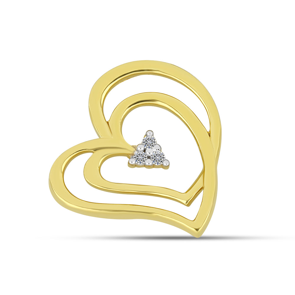 Pandantiv din Argint 925 Placat cu Aur ( 2.13 grame ) cu Diamant Alb 0.04 Carate 1 
