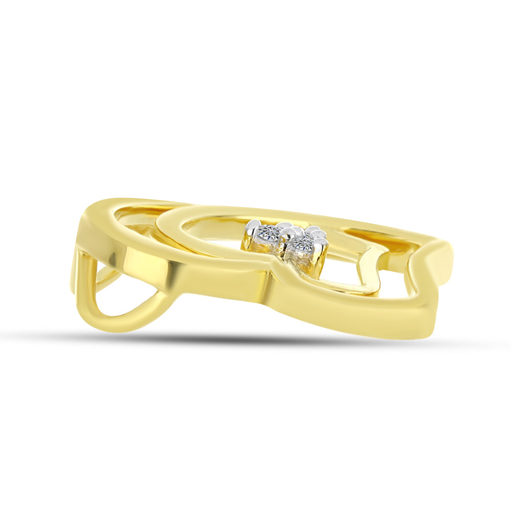 Pandantiv din Argint 925 Placat cu Aur ( 2.13 grame ) cu Diamant Alb 0.04 Carate 2 