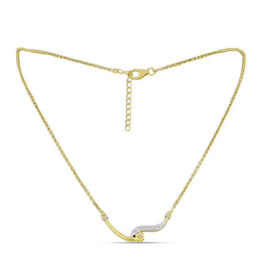 Colier din Argint 925 Placat cu Aur ( 5.41 grame ) cu Diamant Alb 0.1 Carate