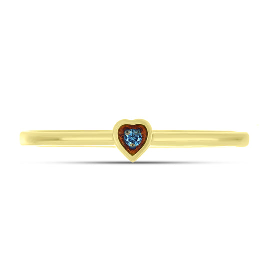 Inel din Argint 925 Placat cu Aur ( 1.42 grame ) cu Diamant Albastru 0.02 Carate
