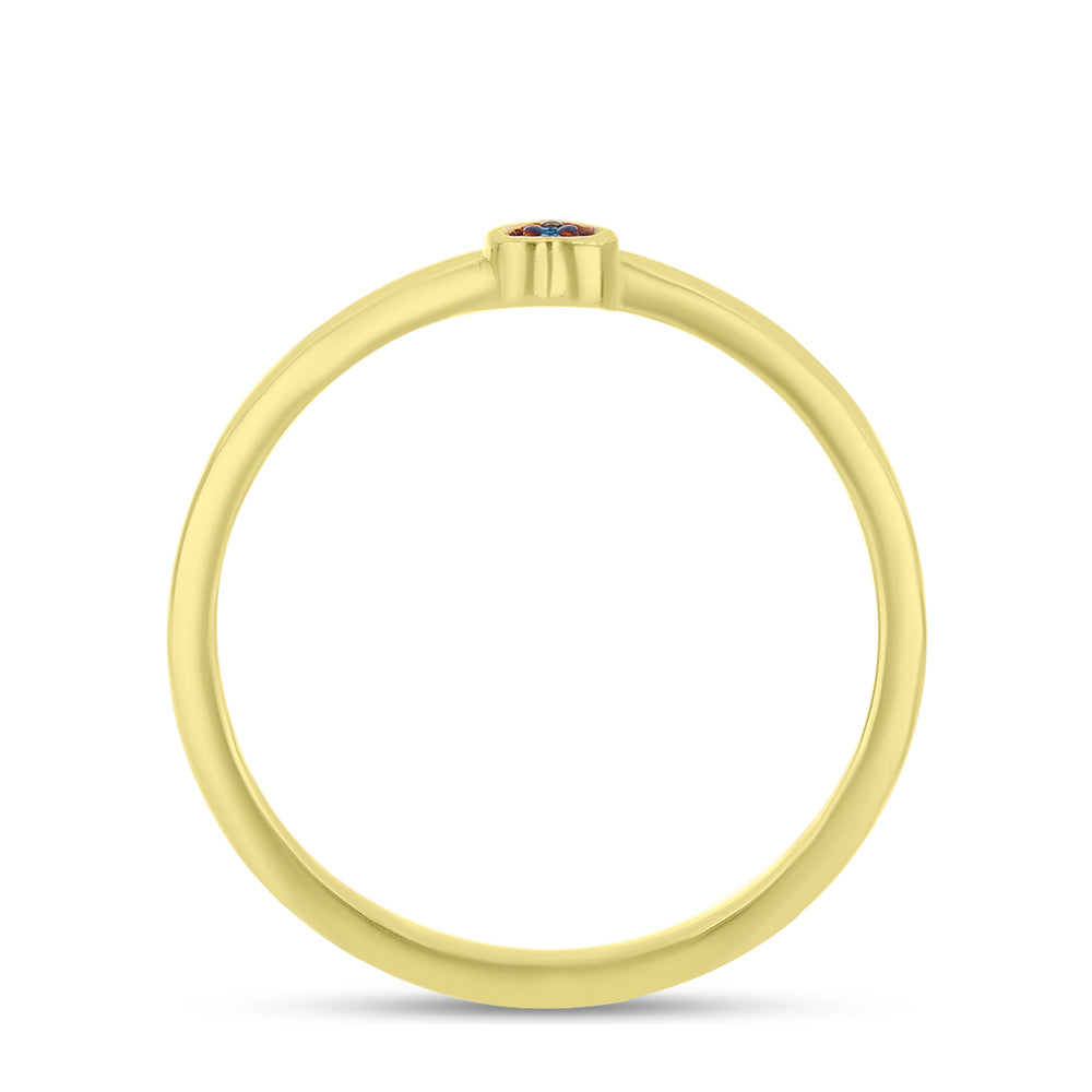 Inel din Argint 925 Placat cu Aur ( 1.42 grame ) cu Diamant Albastru 0.02 Carate