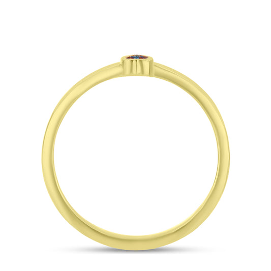Inel din Argint 925 Placat cu Aur ( 1.42 grame ) cu Diamant Albastru 0.02 Carate