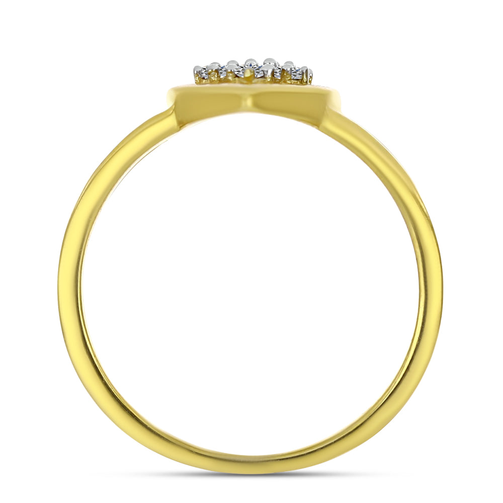 Inel din Argint 925 Placat cu Aur ( 2.46 grame ) cu Diamant Alb 0.08 Carate
