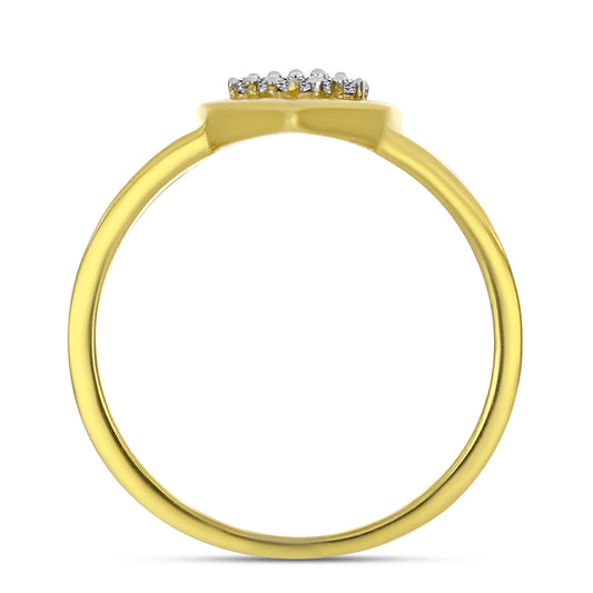Inel din Argint 925 Placat cu Aur ( 2.46 grame ) cu Diamant Alb 0.08 Carate