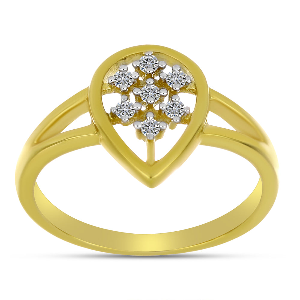 Inel din Argint 925 Placat cu Aur ( 2.46 grame ) cu Diamant Alb 0.08 Carate