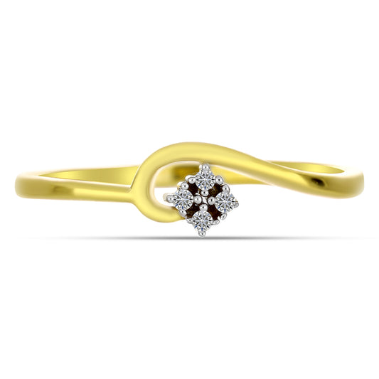 Inel din Argint 925 Placat cu Aur ( 1.63 grame ) cu Diamant Alb 0.05 Carate