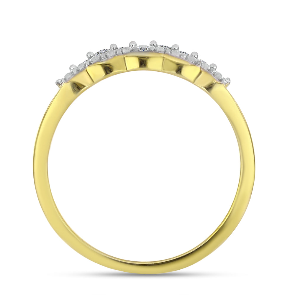 Inel din Argint 925 Placat cu Aur ( 2.72 grame ) cu Diamant Alb 0.08 Carate