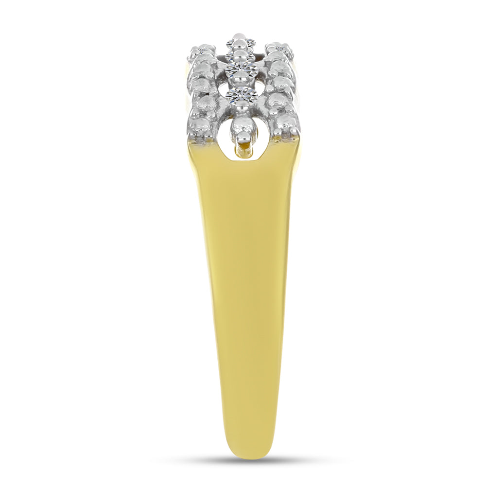 Inel din Argint 925 Placat cu Aur ( 2.72 grame ) cu Diamant Alb 0.08 Carate