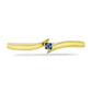 Inel din Argint 925 Placat cu Aur ( 1.4 grame ) cu Diamant Albastru 0.03 Carate