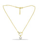 Colier din Argint 925 Placat cu Aur ( 2.72 grame ) cu Diamant Albastru și Zircon Alb 0.29 Carate