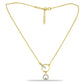 Colier din Argint 925 Placat cu Aur ( 2.72 grame ) cu Diamant Albastru și Zircon Alb 0.29 Carate