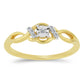 Inel din Argint 925 Placat cu Aur ( 1.73 grame ) cu Diamant Alb și Zircon Alb 0.09 Carate