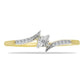 Inel din Argint 925 Placat cu Aur ( 1.39 grame ) cu Diamant Alb și Zircon Alb 0.11 Carate