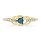 Inel din Argint 925 Placat cu Aur ( 1.6 grame ) cu Diamant Albastru și Zircon Alb 0.1 Carate