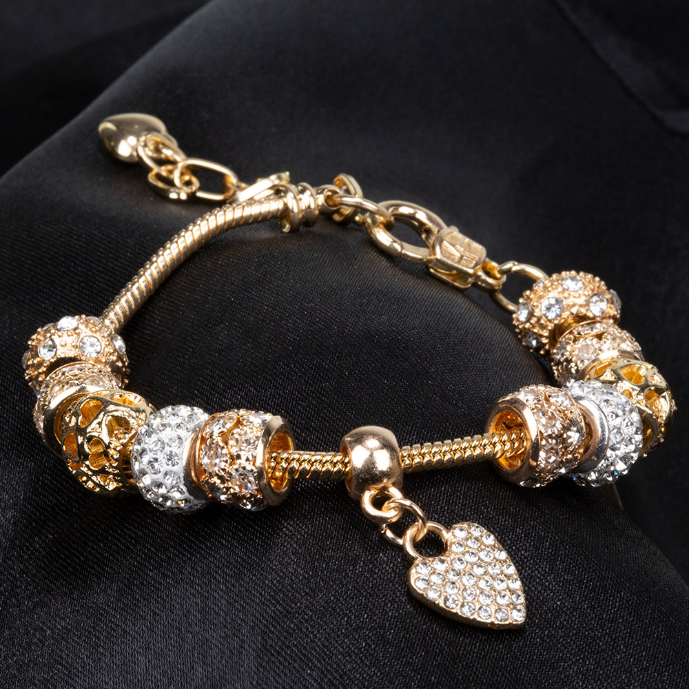 Brățară din Aliaj Placat cu Aur ( 28 grame ) cu Cristal Alb Emporia®