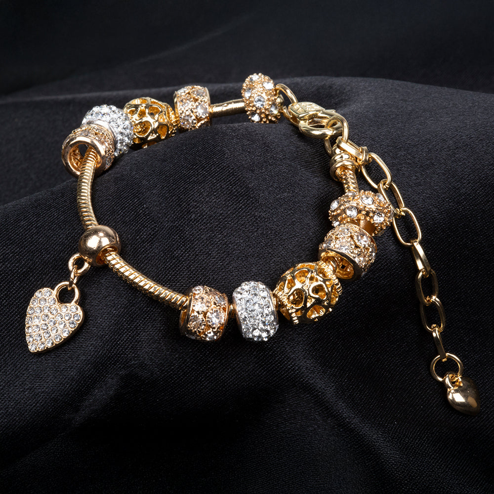 Brățară din Aliaj Placat cu Aur ( 28 grame ) cu Cristal Alb Emporia®