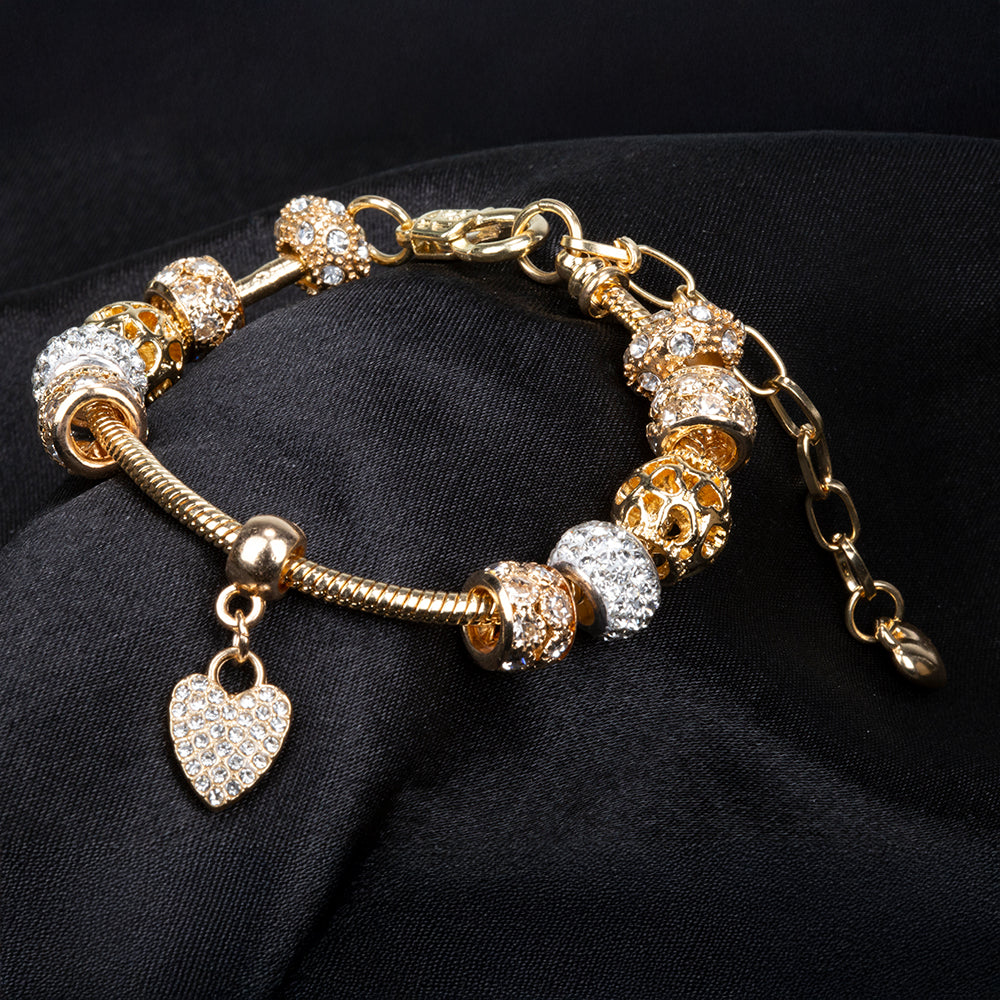 Brățară din Aliaj Placat cu Aur ( 28 grame ) cu Cristal Alb Emporia® 5 