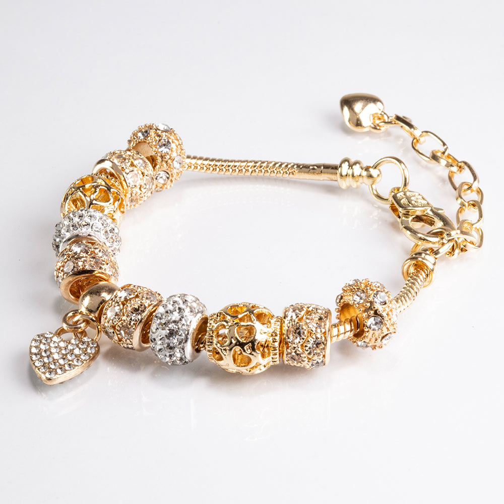 Brățară din Aliaj Placat cu Aur ( 28 grame ) cu Cristal Alb Emporia®