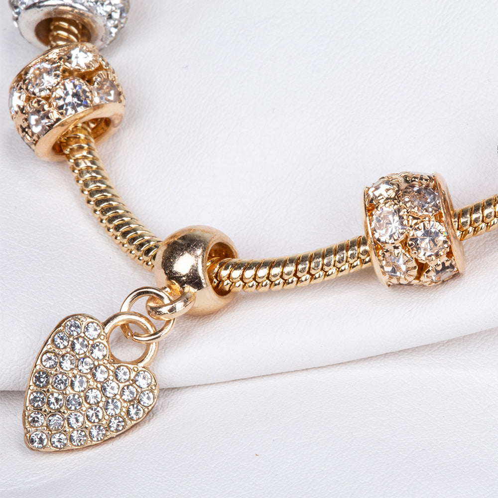 Brățară din Aliaj Placat cu Aur ( 28 grame ) cu Cristal Alb Emporia®