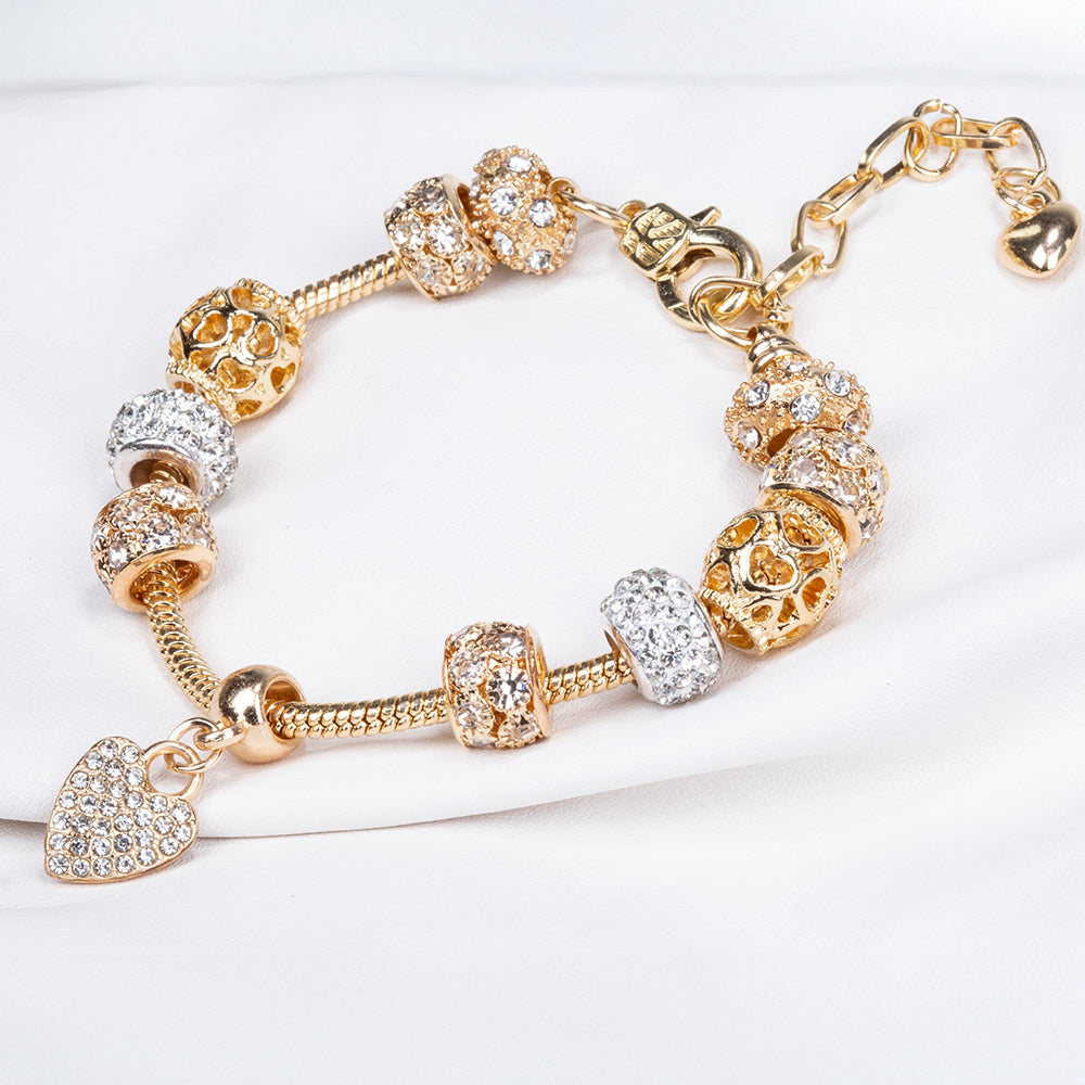 Brățară din Aliaj Placat cu Aur ( 28 grame ) cu Cristal Alb Emporia®