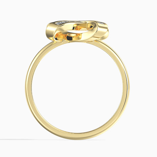 Inel din Aur de 14K ( 2.89 grame ) cu Diamant Alb (16 bucăți) 0.28 Carate