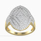 Inel din Aur de 14K ( 3.55 grame ) cu Diamant Alb (95 bucăți) 0.98 Carate