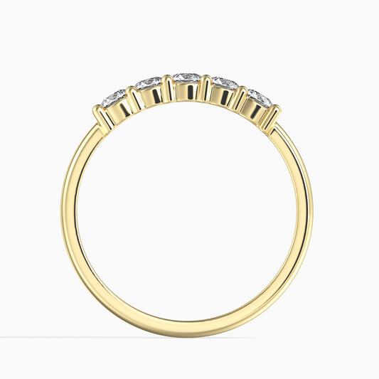 Inel din Aur de 14K ( 1.9 grame ) cu Diamant Alb (5 bucăți) 0.5 Carate